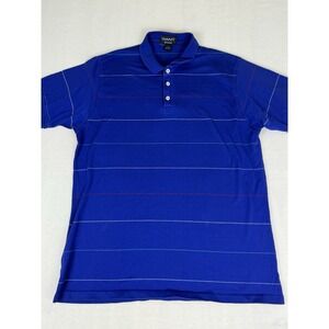 VTG GANT Rugger Rugby Polo Shirt Mens Large Blue Striped Made in USA 90s Y2K